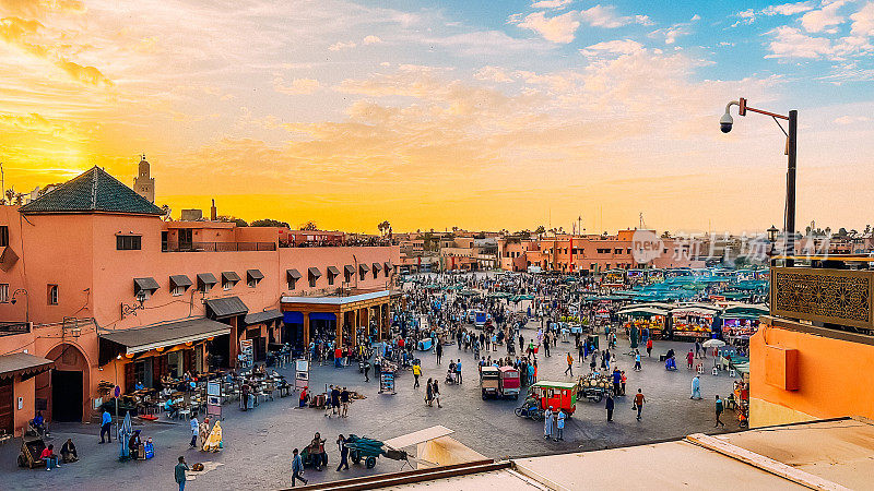 Djemaa El Fna广场，摩洛哥马拉喀什